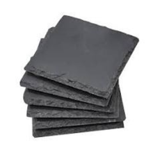 Black Slate Stone Coasters (Two Included in Each Set)